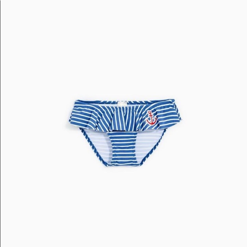 Zara Anchor Patch Striped Bikini Bottom Size 6/7